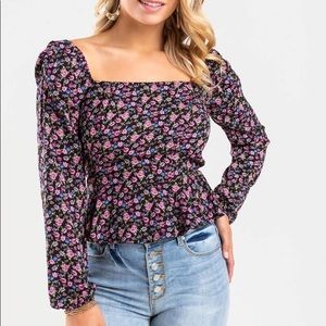 Francesca’s Floral Peplum Blouse